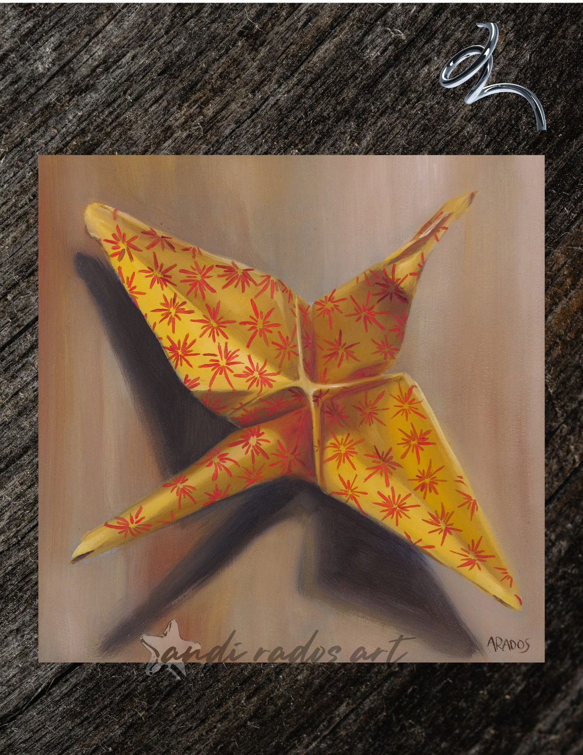 yellow paper crane --- giclee print